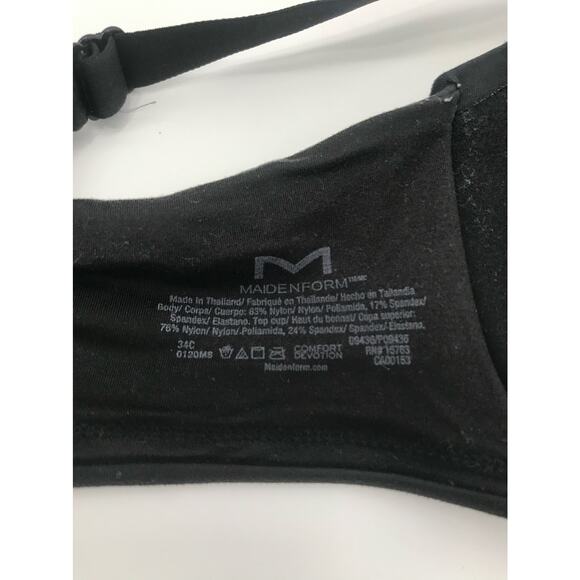 Maidenform Black Everyday Full Coverage Cushioned Underwire Bra 34C - Picture 5 of 5